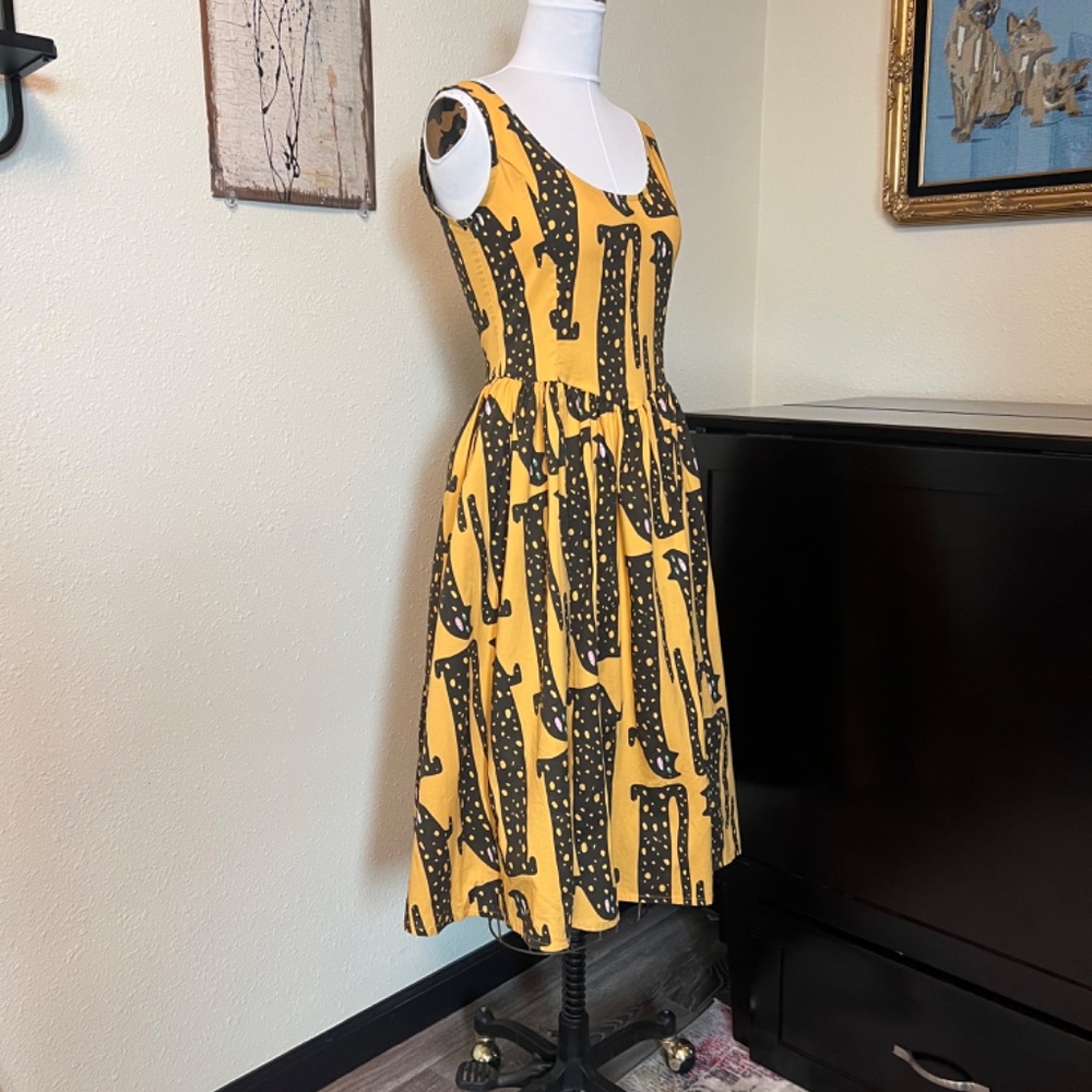 Nooworks Yellow Long Cats Misty Dress size XS - Picture 2 of 6